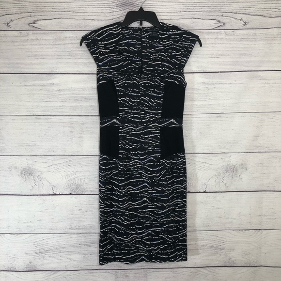 French Connection Tapir Wave Fitted Pencil Dress Sz 6 - Picture 8 of 8